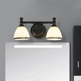 Dual-Arm Black and White Minimalist Round Wall Lamp - Clowas